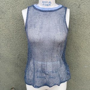 Metallic Mesh Sleeveless Blouse S/M